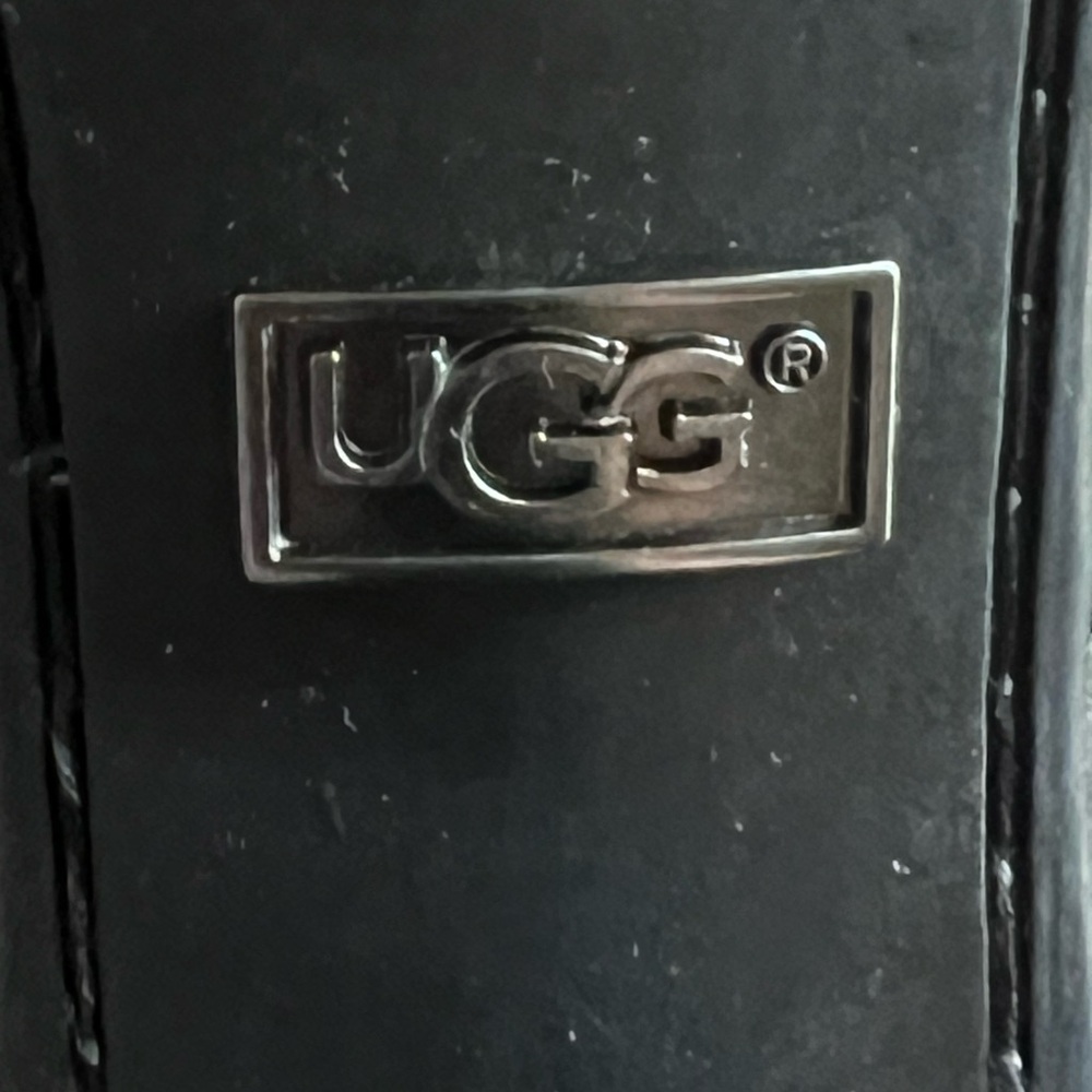 UGG Jardin Platform Boots Black Leather Buckle Straps Side Zip - Picture 10 of 12